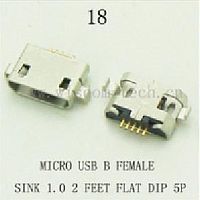  DIP 18 USB micro B female   1,0 2 flat 5pin