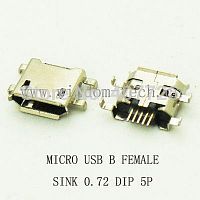 Разъём USB фото40+41 USB micro B-5SAD до лапки 0,72 5pin
